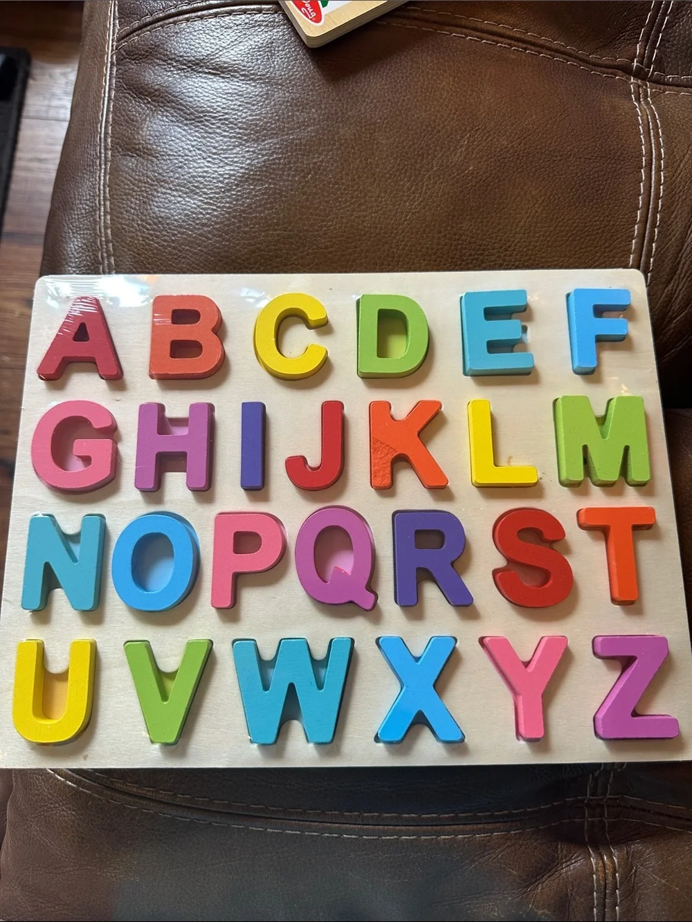Melissa & Doug Colorful Wooden Alphabet & Vehicle/Animal Knob Puzzle Set